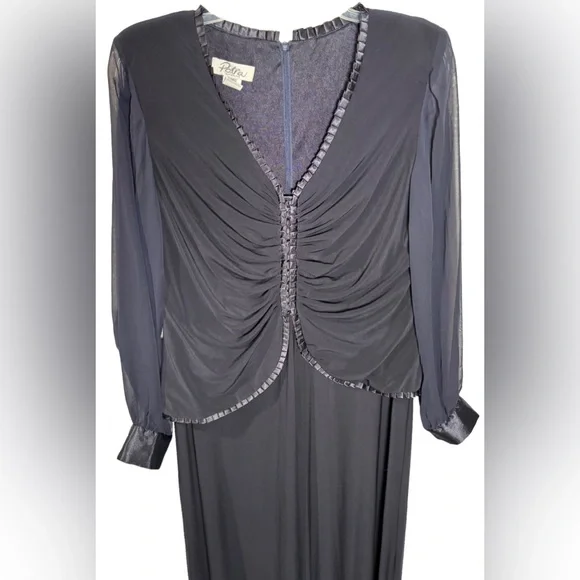 Patra 16 Dark Purple Women Long Sleeve Formal Maxi Dress - Picture 2 of 7